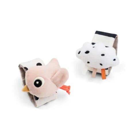 Wrist Rattle Set (2) – Happy Clouds