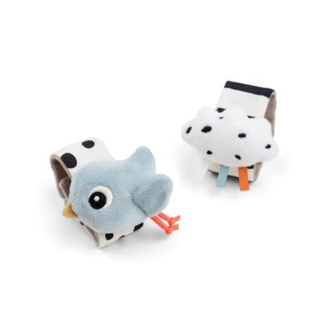 Wrist Rattle Set (2) – Happy Clouds