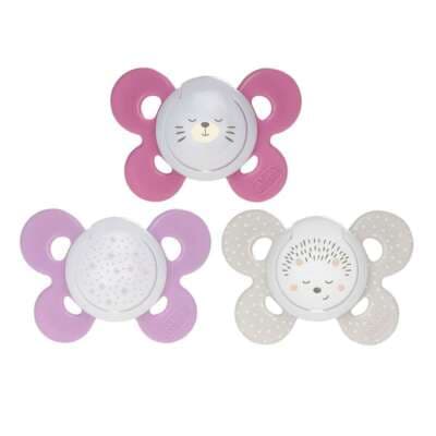 Chicco PhysioForma Comfort Snuð Silicone – Bleik 16-36 2stk „Glow in dark“